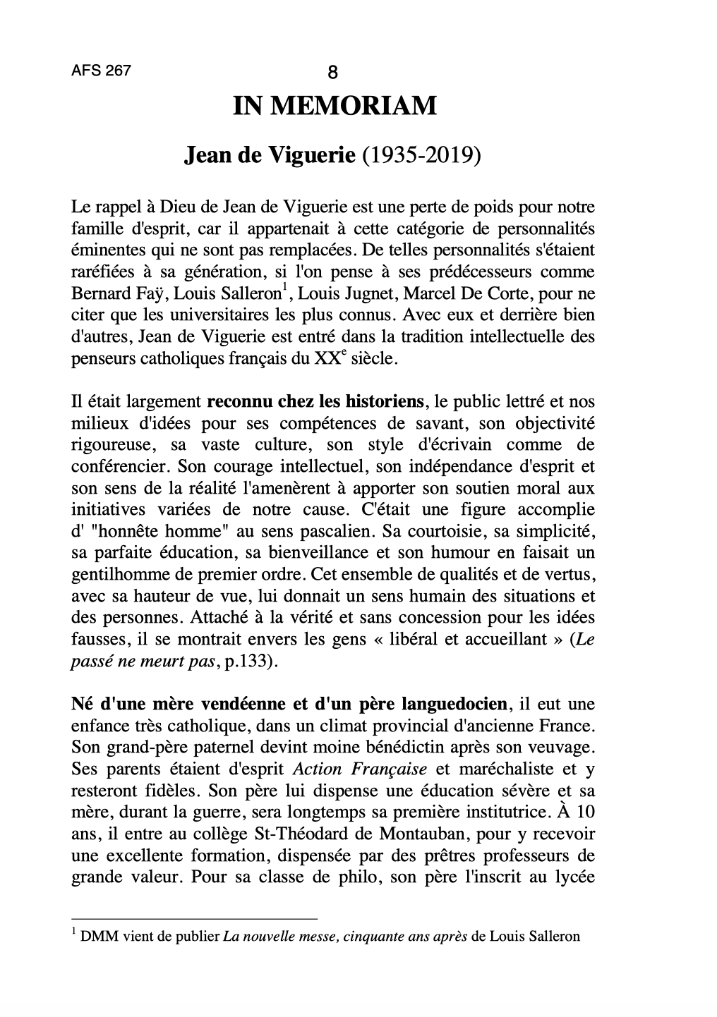 In Memoriam - Jean de Viguerie